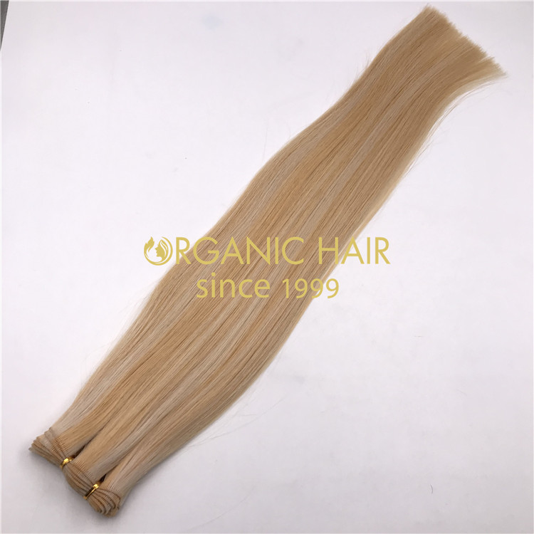 Wholesale customized piano color #16/60 hand tied wefts hair extensions X326